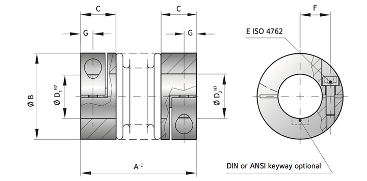 R+W Antriebseleme波纹管联轴器